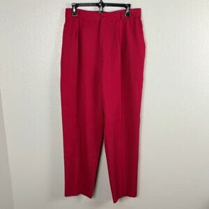 Vintage Joan Size 14W Pink Tapered High Waisted Office Pants Pockets Belt Loops